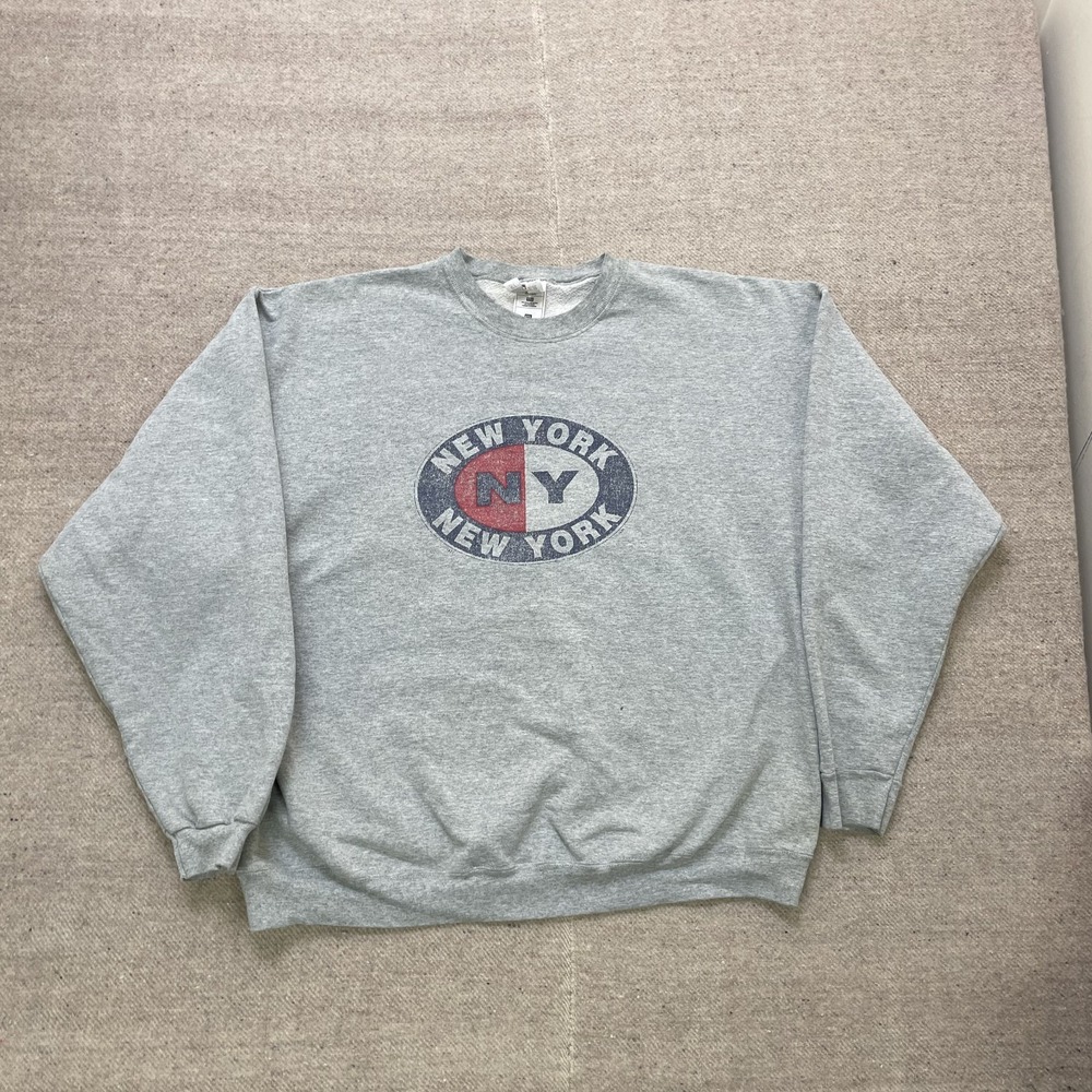 Vintage‎ Graphic Pullover Sweatshirt Men XXL Gray 1990s Fruit of the Loom